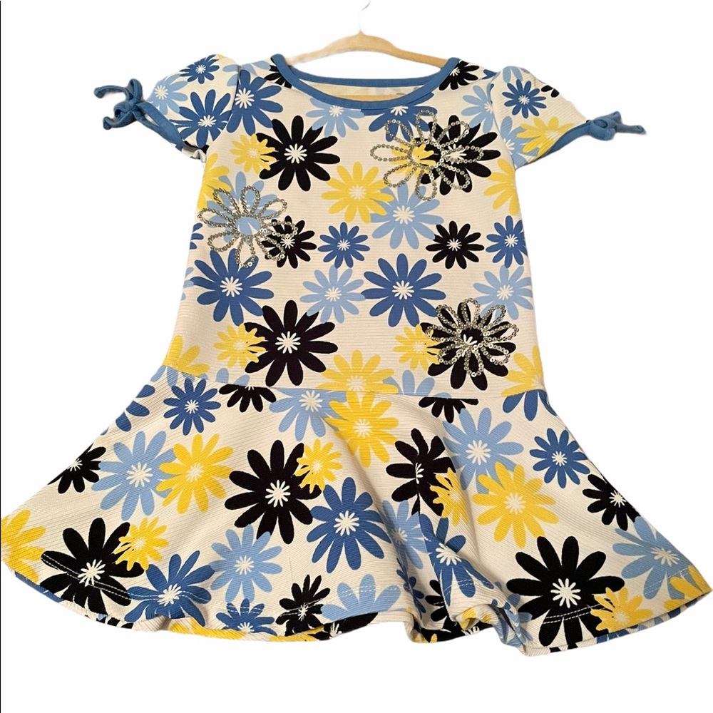 Flower dress - Blue & yellow flowers